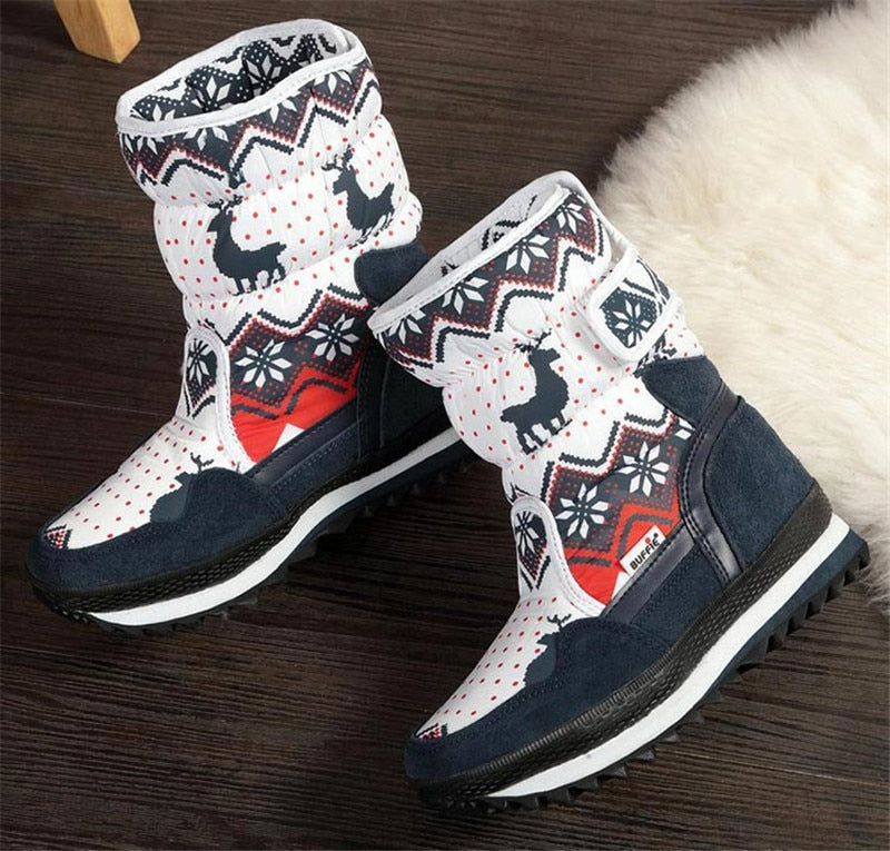 Natural Wool Insole Cow Suede Snow Boots