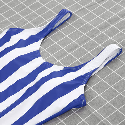 New Ice Cream Stripped One Piece Women Bathing Suit