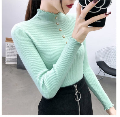 Women's Thick Plaid Turtleneck Sweaters