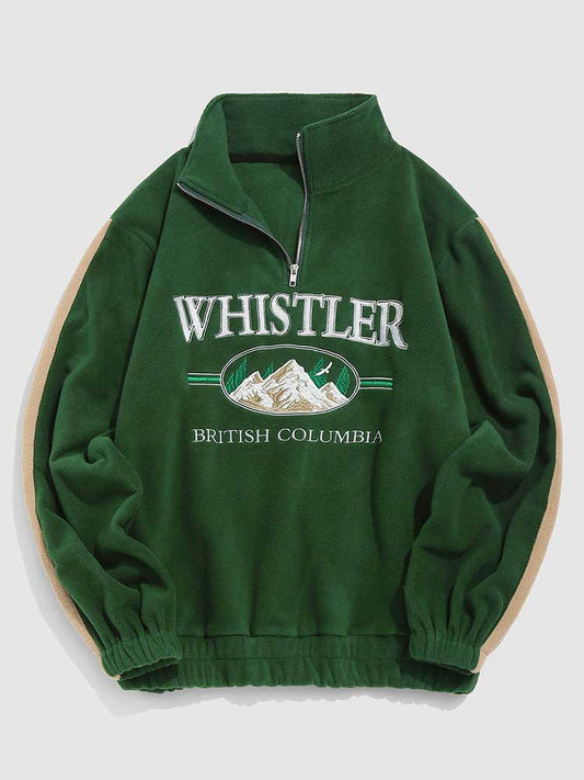 Whistler British COLOMBIA Printed Half Zipper Sweatshirts