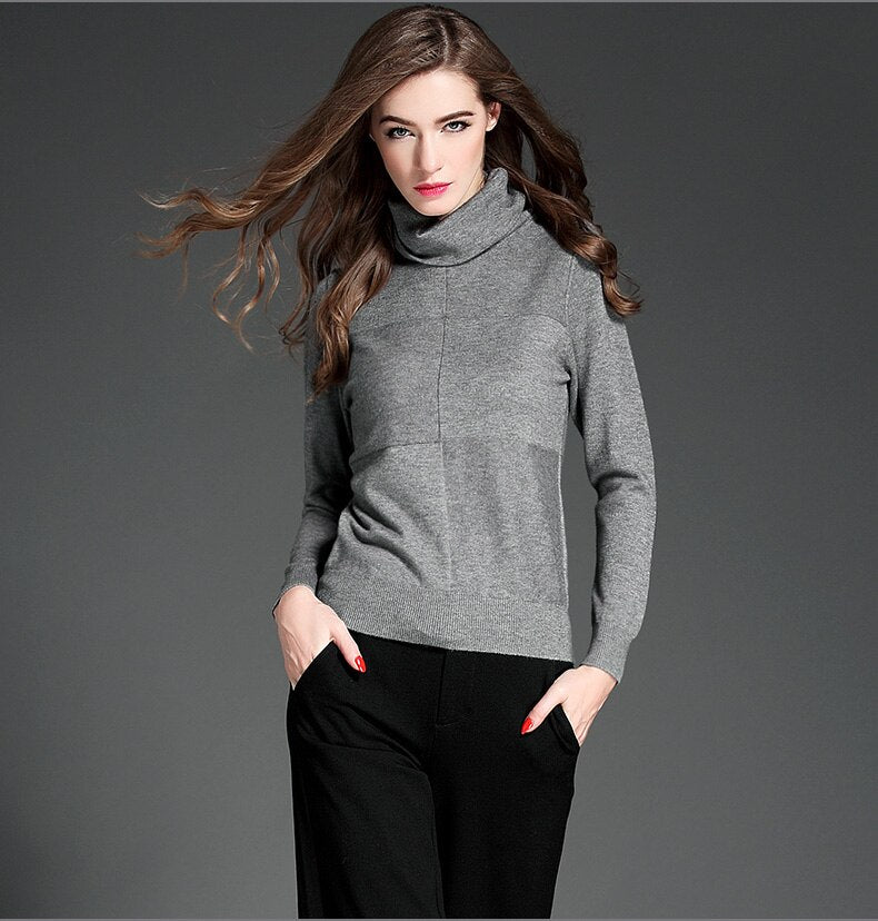 Casual Daily Winter Clothing Turtleneck Women Sweaters