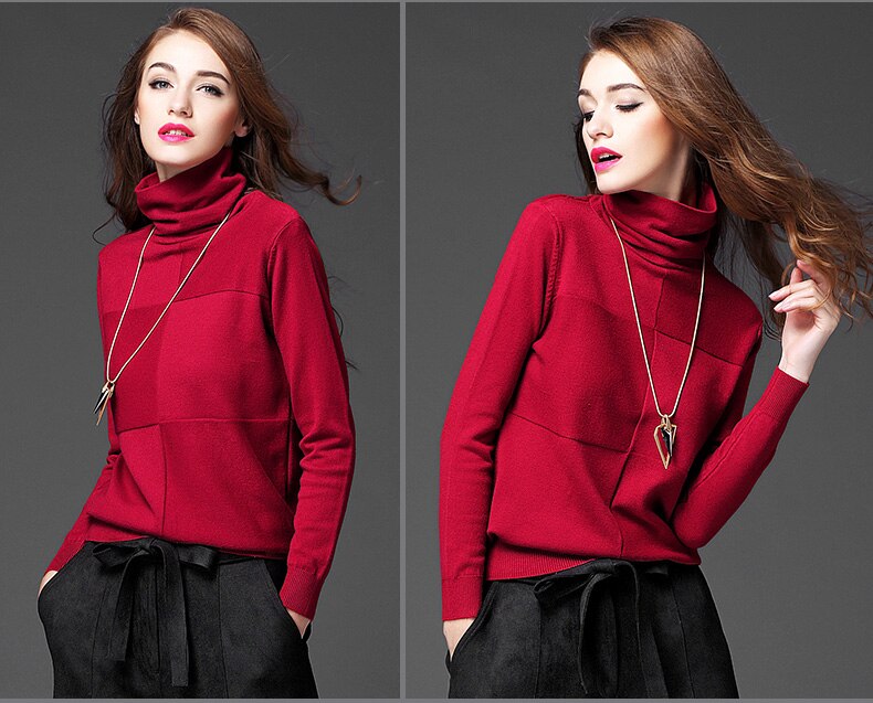 Casual Daily Winter Clothing Turtleneck Women Sweaters