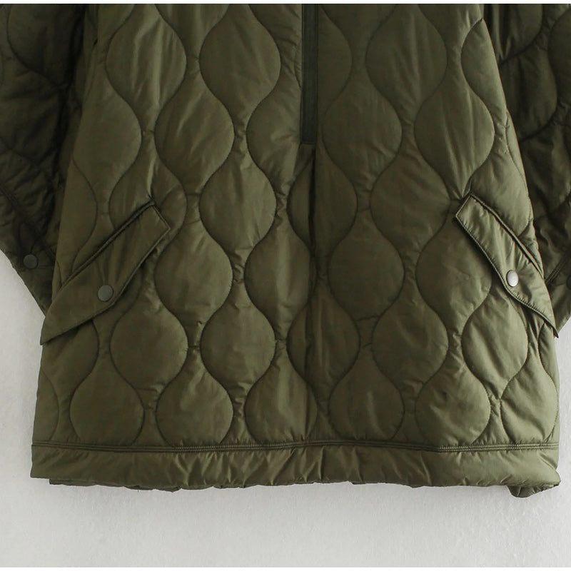 Big Pocket Green Fashion Winter Women's Outwear Parka Coat