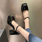 Mary Jane Heels Attractive Elegant Women Strap Buckle Shoes