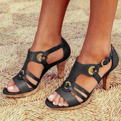 Women Metal Buckle Gladiator Shoes