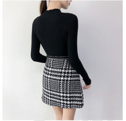 Women's Thick Plaid Turtleneck Sweaters