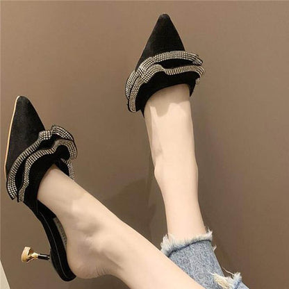 Women Pointed Shiny Rhinestone Elegant Summer Shoes