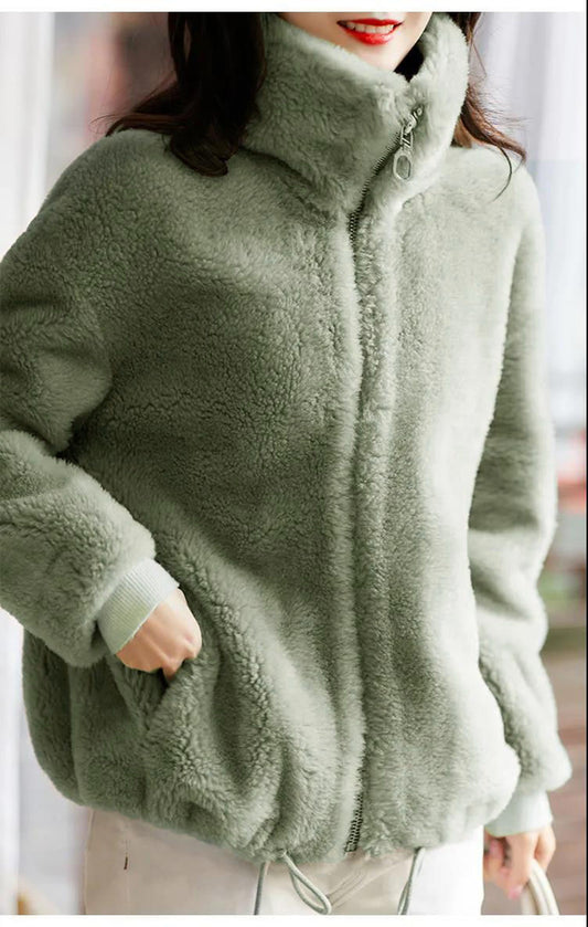 Womens Faux Fur Warm Zip Up Jackets