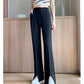 Women's Front Slit Office Lady Style High Waisted Pants