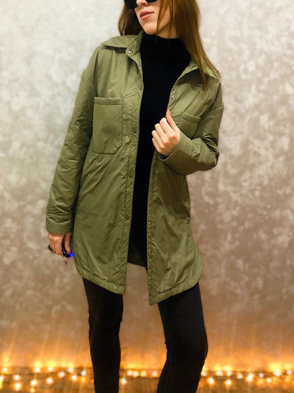 Army Green Womens Autumn Style Thin Long Jackets