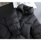 Womens Winter Style Windproof Mid Length Cotton Coat Parka