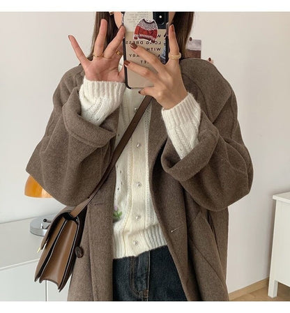 Double Breasted Loose Woolen Coats