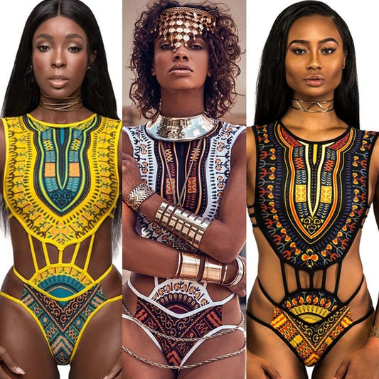 Womens African Ethnical Style Sexy Cover Up Bikini