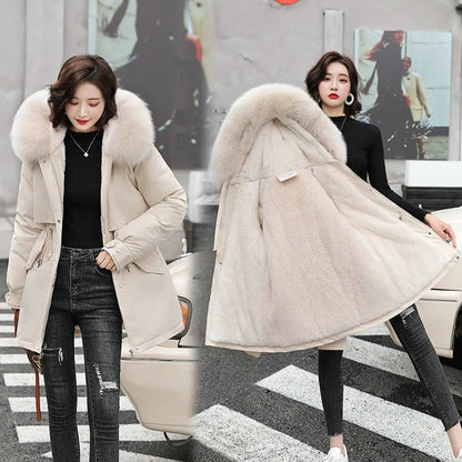 Fur Hooded Womens New Fashion Long Wool Winter Coats