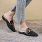 Gold Chain Edge Decor Women Gorgeous Luxury Slipper Sandal