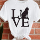 Cute Dog Cat Paw Print Women Graphic T-Shirts