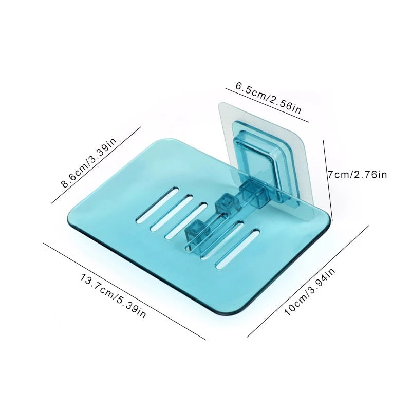No Drilling Wall Mounted Double Layer Soap Sponge Holder