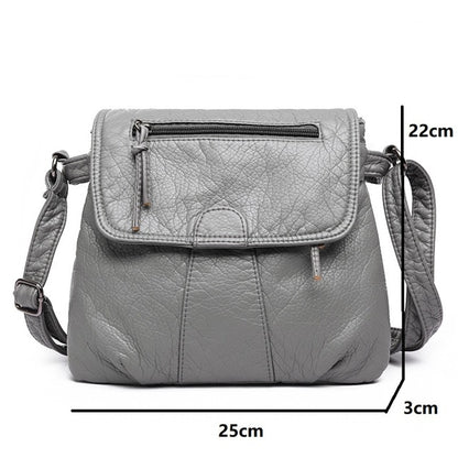 Women Zip Up Soft Messenger Bags