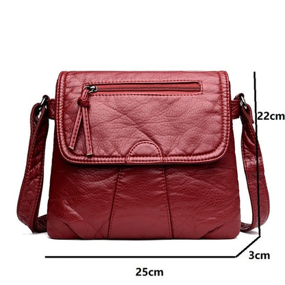 Women Zip Up Soft Messenger Bags