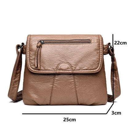 Women Zip Up Soft Messenger Bags