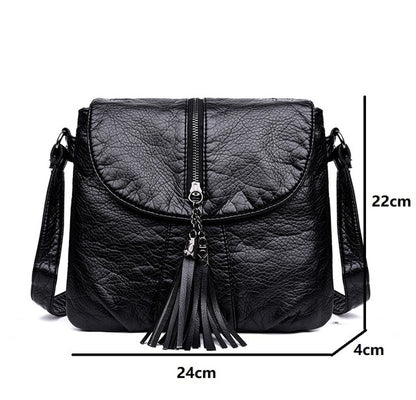 Women Zip Up Soft Messenger Bags