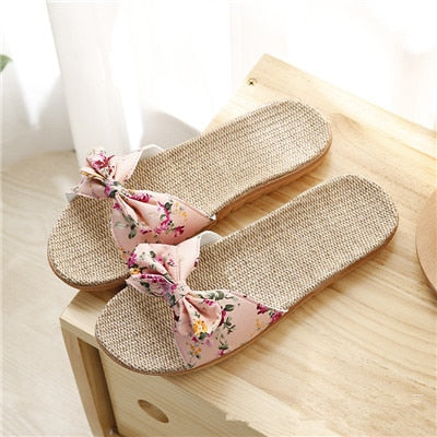 Womens Rustic Vintage Flax Slippers