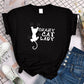Cartoon Cat Print Graphic Womens T-Shirt