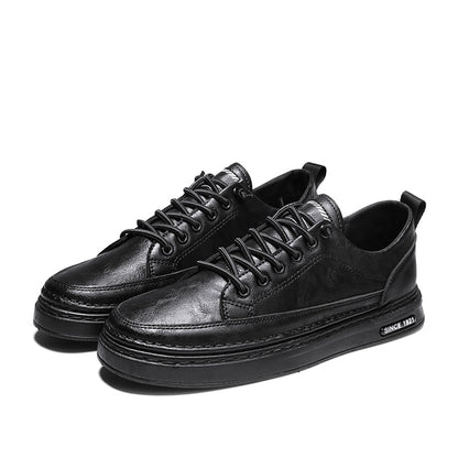 Low Heel Trendy Lace Up Zipper Side Men Shoes