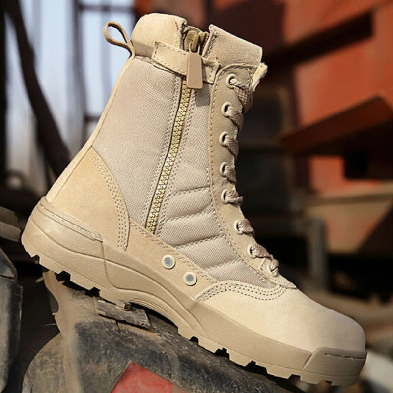 Mens Big Size Military Ankle Boots