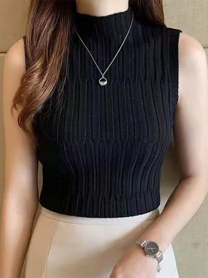 Spring Autumn Knitted Sleeveless Vest For Women