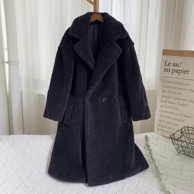 Womens Fluffy Thick Faux Fur Overcoat