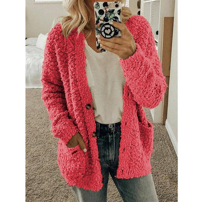 Autumn Soft Long Coat Women | Loose-Fit Knitted Cardigan Sweater with Buttons | Femme Outerwear Coat