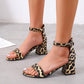 Womens Leopard Design Ankle Strap Summer Shoes