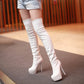 Thin Heel Leather Knee Thigh High Exclusive Boot For Women