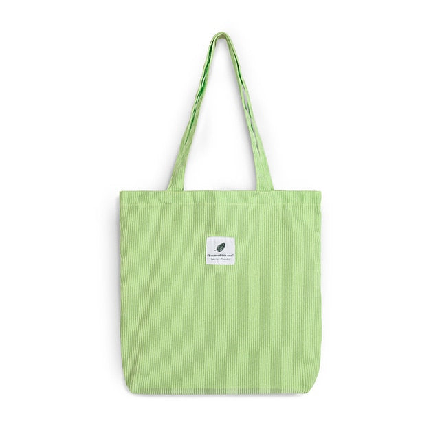 Women Organic Corduroy Shopping Bags