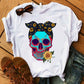 Women Daisy Skull Summer T Shirts