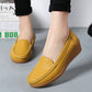 Womens Flat Sole Simple Genuine Leather Casual Shoes