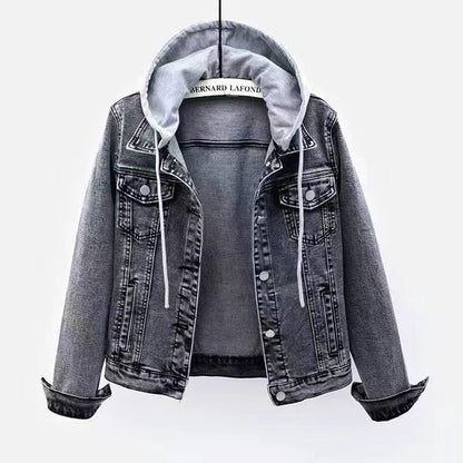 Warm Hooded Soft Inside Women Outwear Denim Jackets