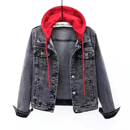 Warm Hooded Soft Inside Women Outwear Denim Jackets