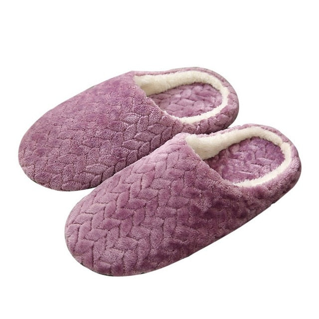 Womens Warm Plush Indoor Slippers