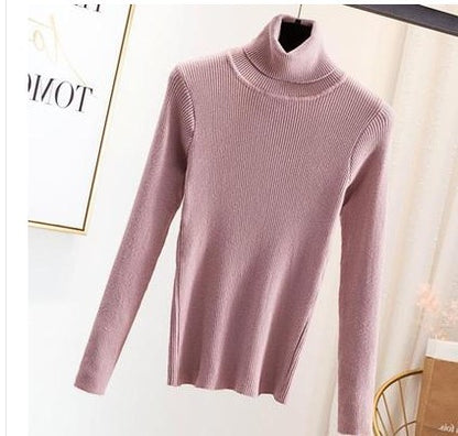 Women’s Turtleneck Cashmere Sweater – Soft Knitted Pullover, Solid Basic Autumn & Winter Casual Jumper Top