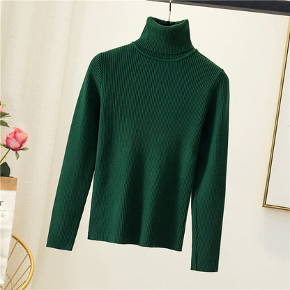 Women’s Turtleneck Cashmere Sweater – Soft Knitted Pullover, Solid Basic Autumn & Winter Casual Jumper Top