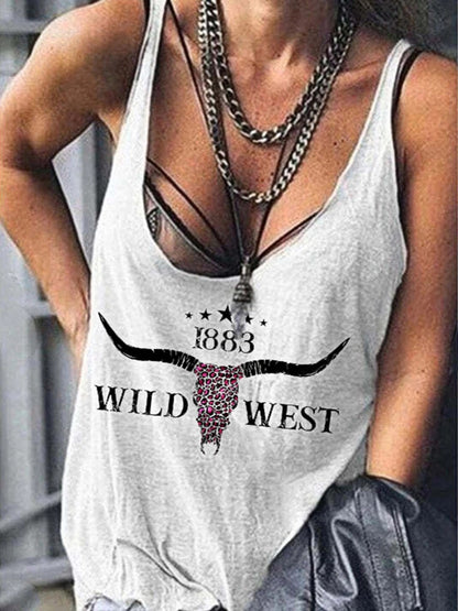 Wild West Western Graphic Women Tops