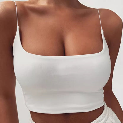 Women’s Summer Camisole Tank Tops – Sleeveless Cotton Bustier Unpadded Bandeau Bra Vest, Seamless Crop Top