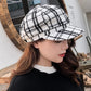 Casual Plaid British Style Womens Winter Hat
