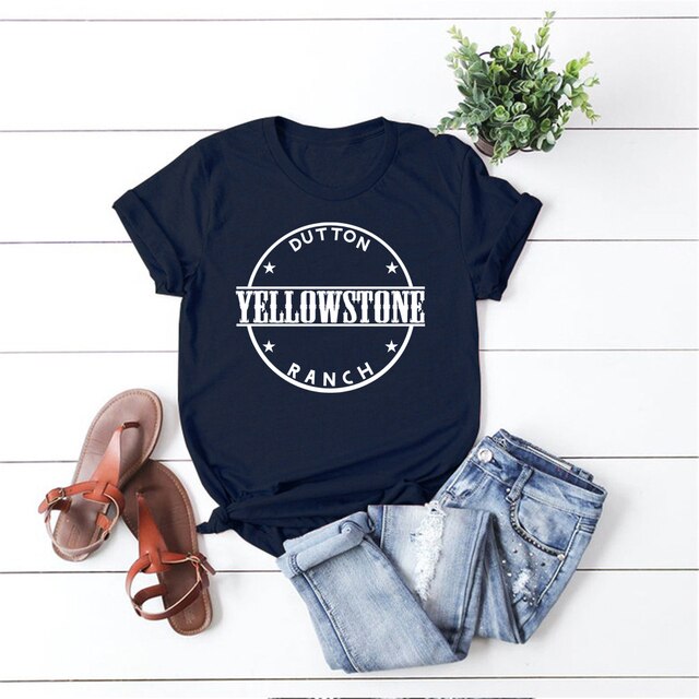 Women Yellowstone Dutton Ranch Graphic Summer Casual T-Shirts