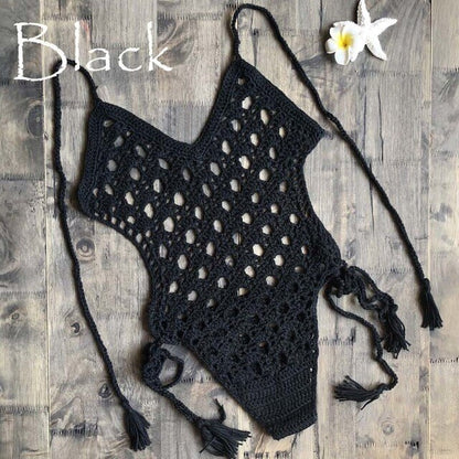 Sexy One-Piece Swimsuit for Women | Crochet Backless Monokini with Khaki Thong Design, Hot Swimwear